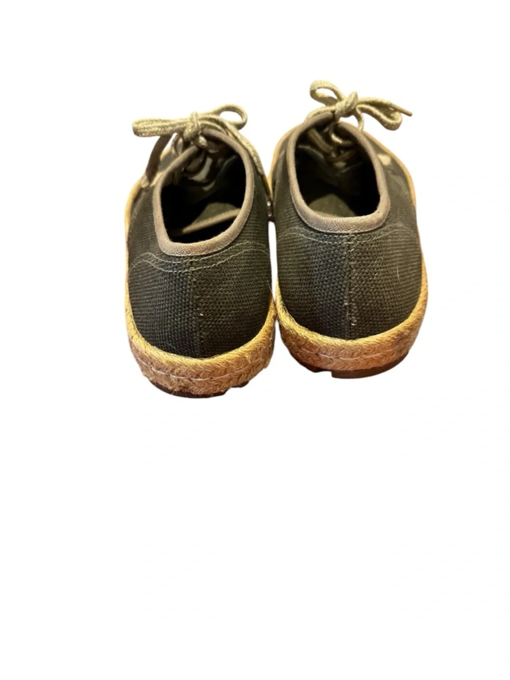 Canvas Espadrille Sneakers in Olive Green Size 11